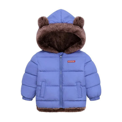 Bear-Ear Plush-Lined Kids’ Puffer Jacket