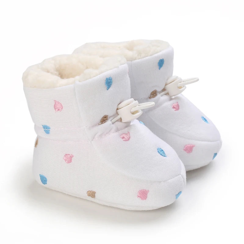 Cozy Fleece-Lined Baby Booties with Sweet Prints & Soft Cuffs