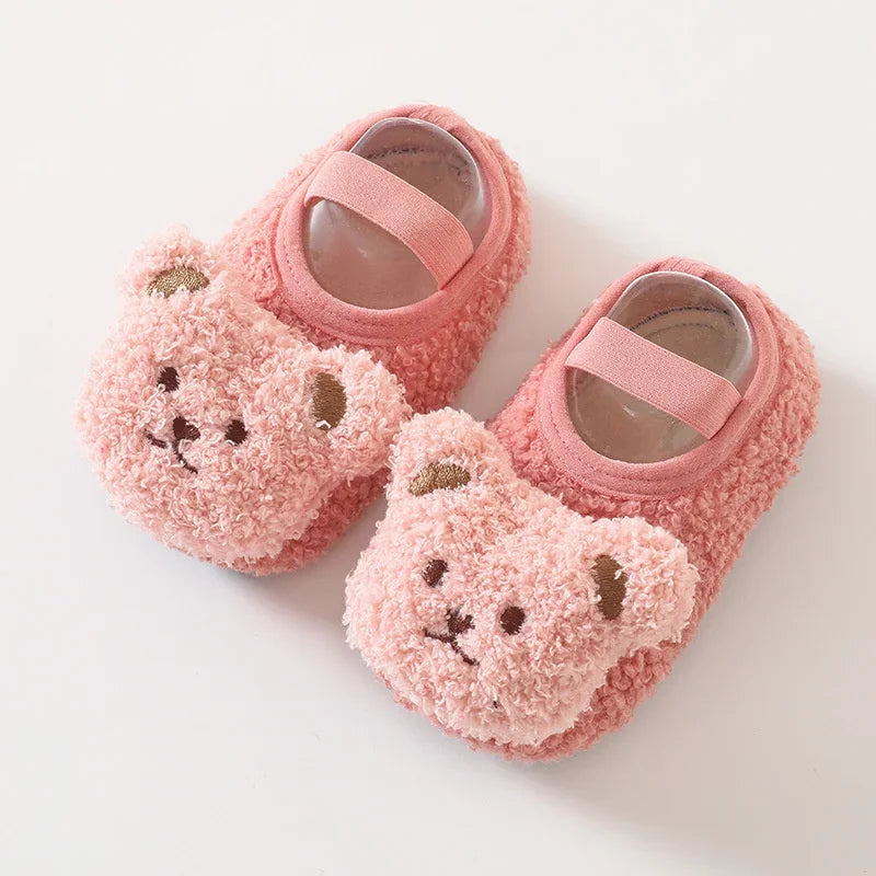 Plush Bear Baby First Walker Shoes – Soft, Non-Slip & Cozy (0–18 Months)