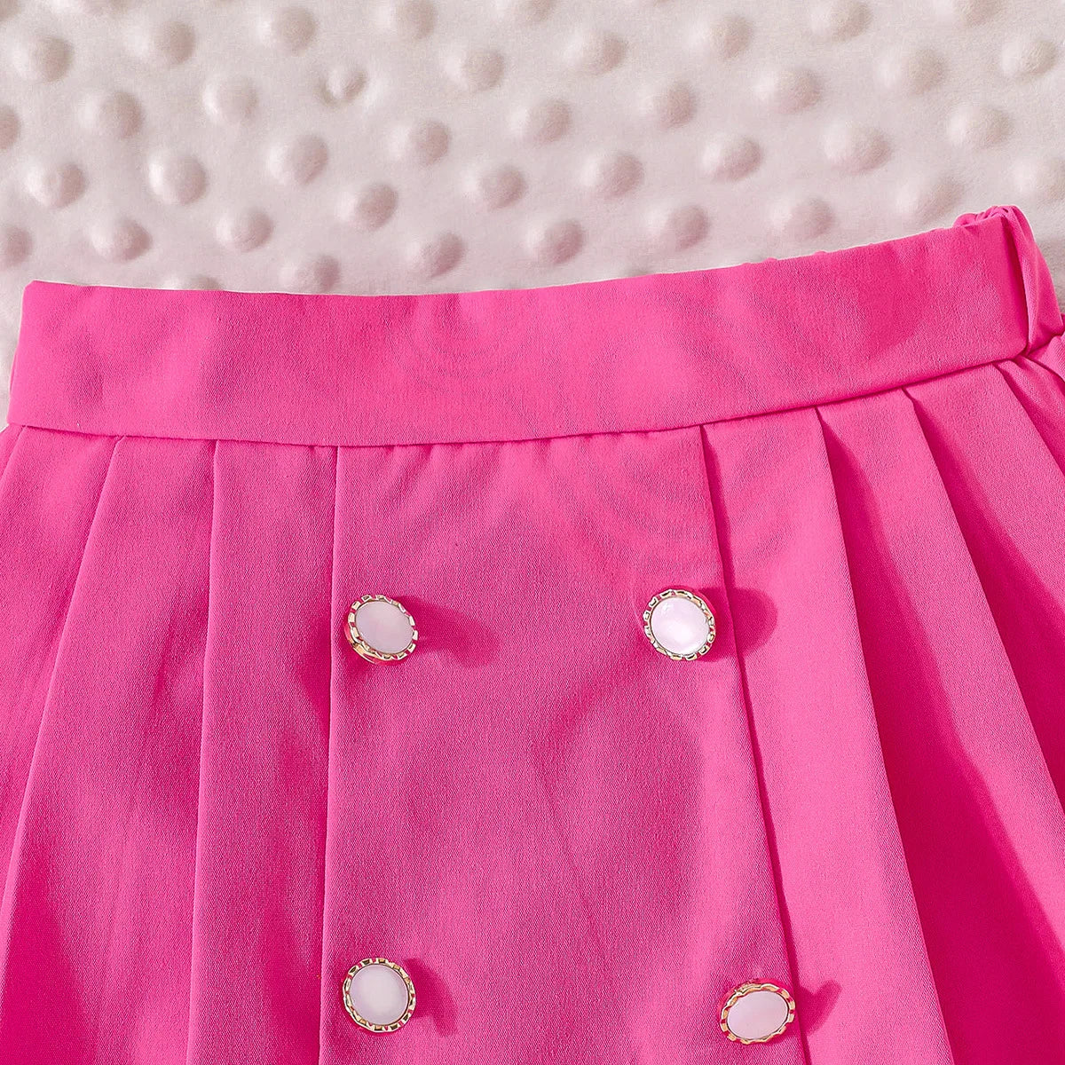 3D Rose Girls’ Blazer & Pleated Skirt Set