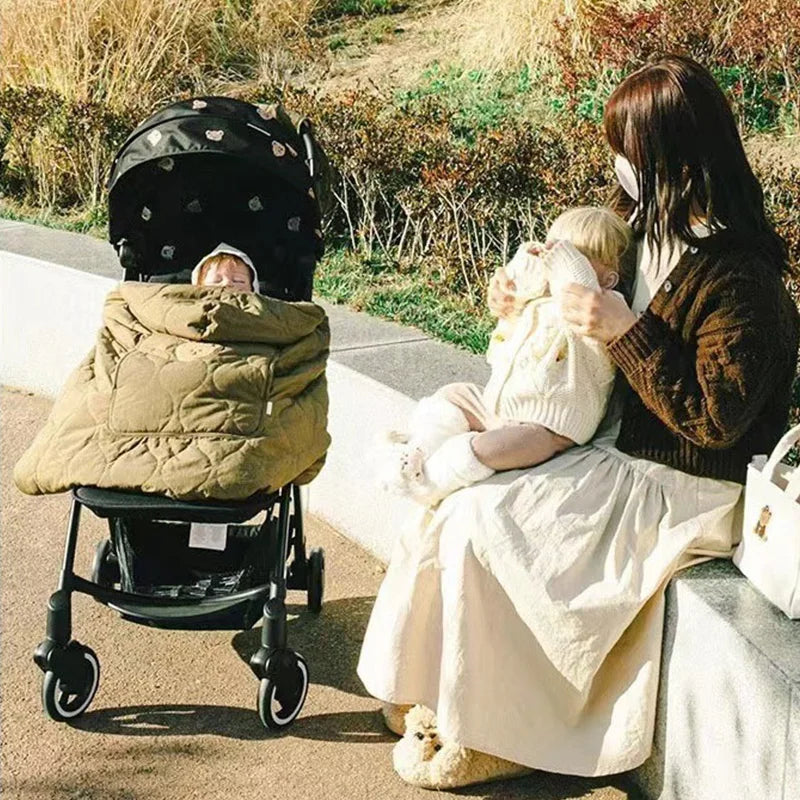 Cozy Hooded Baby Stroller Blanket & Carrier Cover – Quilted Swaddle Wrap for Newborns (Autumn–Winter)