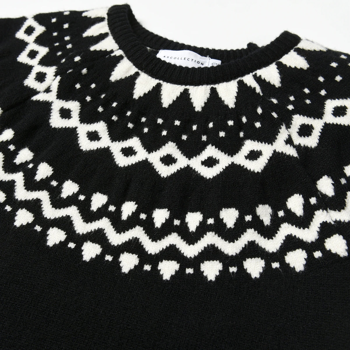 Geometric Yoke Cotton Knit Sweater for Kids