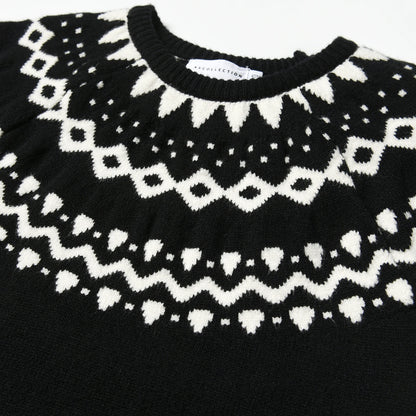 Geometric Yoke Cotton Knit Sweater for Kids