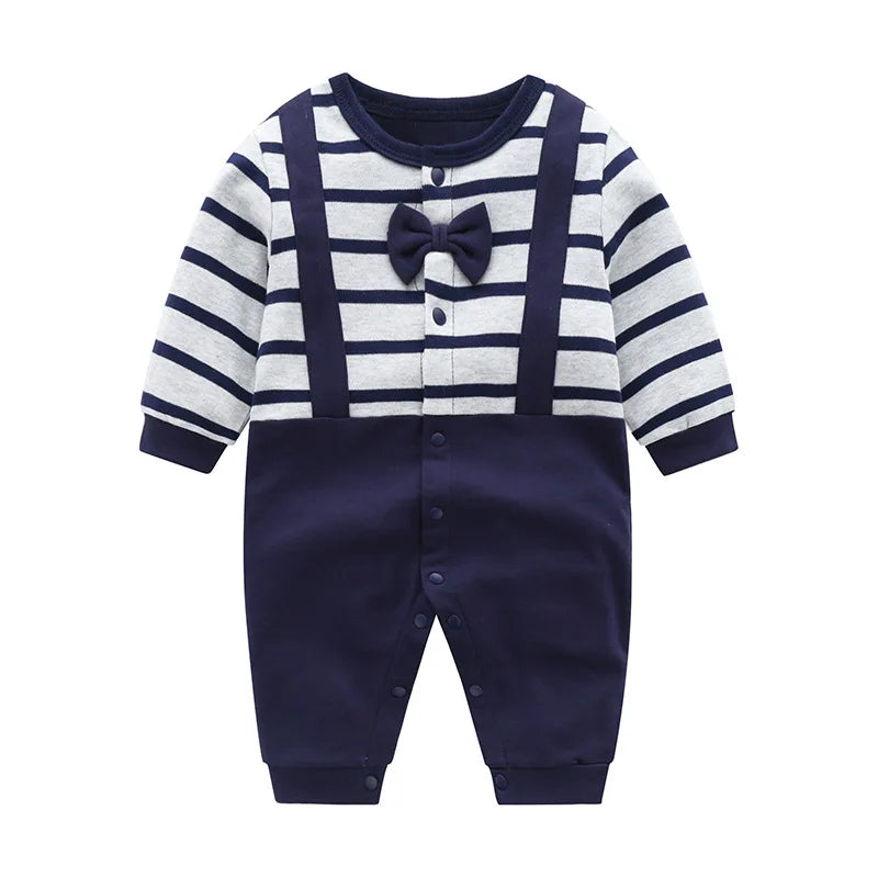 Bow-Tie Tuxedo Romper for Baby Boys