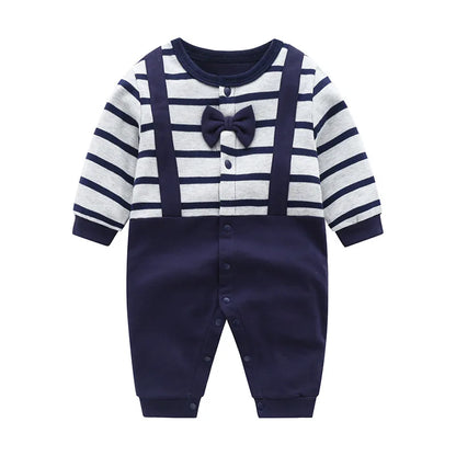 Bow-Tie Tuxedo Romper for Baby Boys