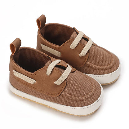 Contrast-Stitch Baby Loafers & Canvas Sneakers with Soft Soles