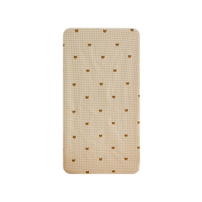 Playful Teddy Bear & Animal Print Cotton Crib Fitted Sheet