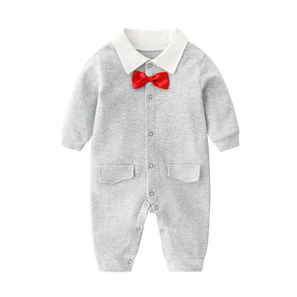 Bow-Tie Tuxedo Romper for Baby Boys