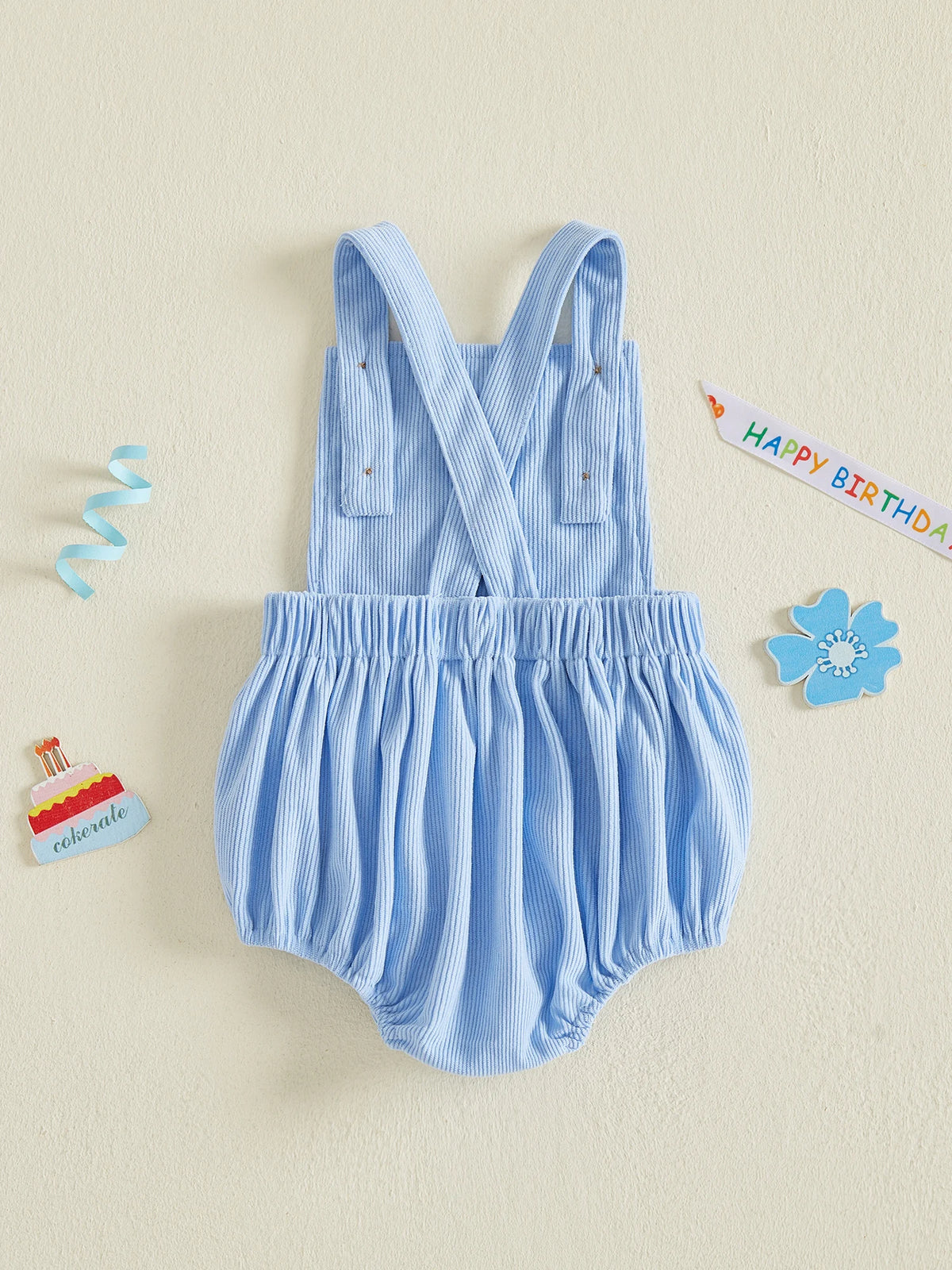 Citgeett Summer Infant Baby Boys Birthday Outfit Cute Bear Cake Embroidery Bodysuit Overalls Clothes