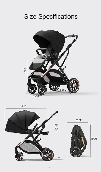 High Landscape Convertible Stroller with Reversible Seat – All-Terrain Wheels & 3-Position Recline
