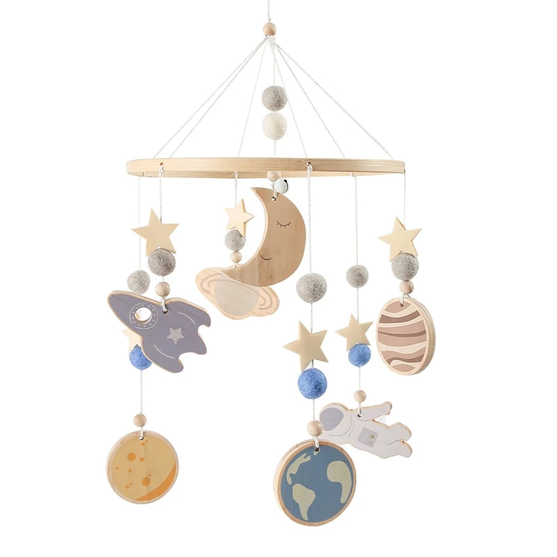 360° Rotating Wooden Crib Mobile Arm & Holder