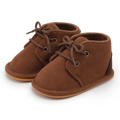 Suede-Look Lace-Up Baby Ankle Boots