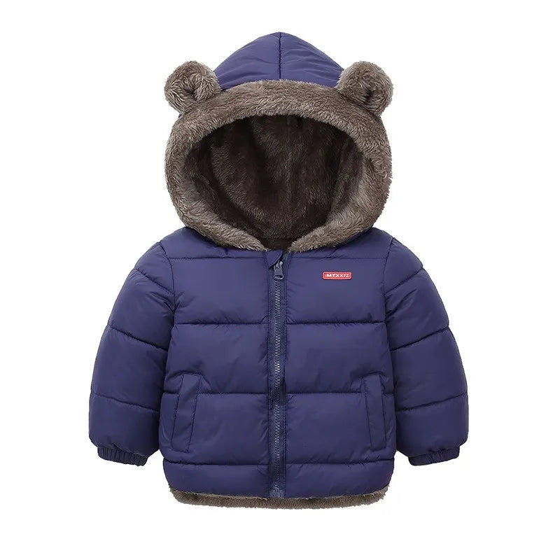 Bear-Ear Plush-Lined Kids’ Puffer Jacket