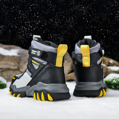 High-Top Hook-and-Loop Outdoor Boots for Boys