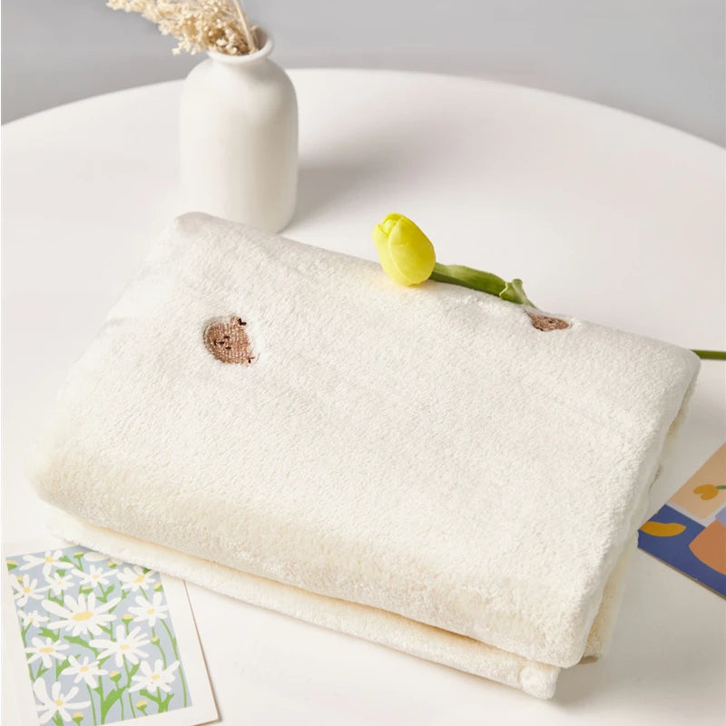 Embroidered Polar Fleece Baby Blanket with Tiny Motifs