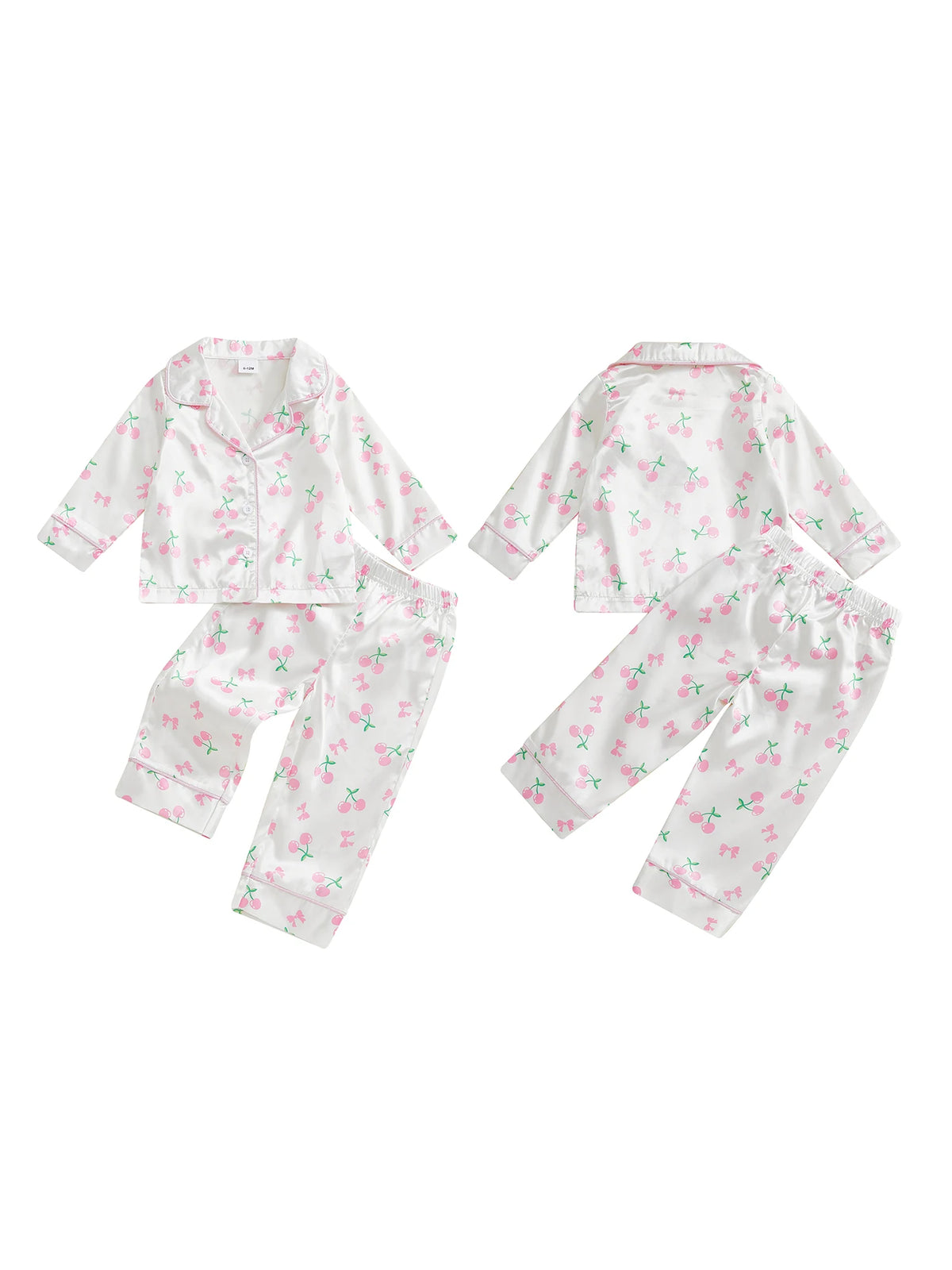 Pink Bow & Bloom Button-Down Pajama Set for Baby & Toddler Girls
