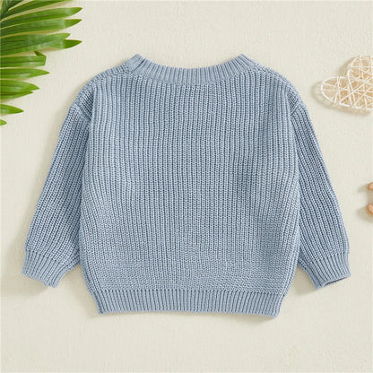 Classic Knit Baby Sweater – Soft Cotton Crewneck Pullover (0–5 Years)