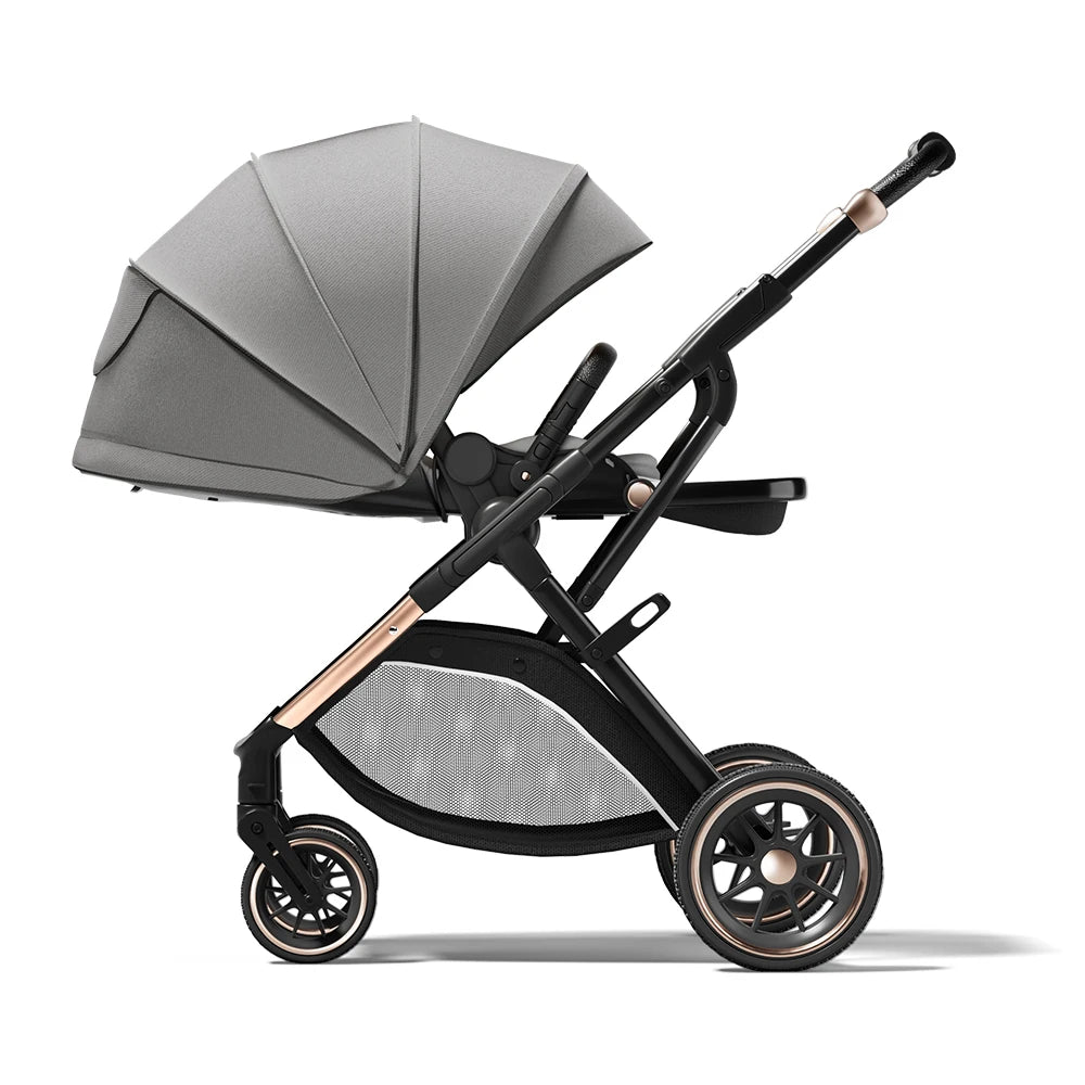 High Landscape Convertible Stroller with Reversible Seat – All-Terrain Wheels & 3-Position Recline