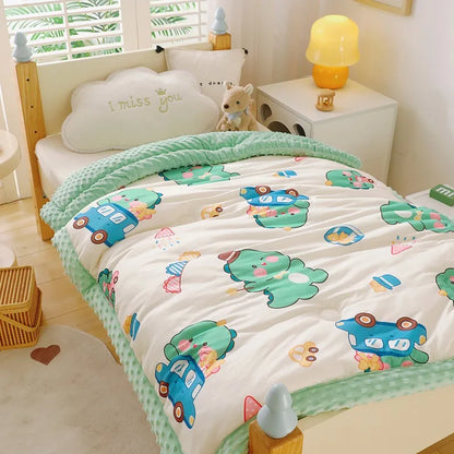 Dinosaur Print Minky Reversible Kids Blanket