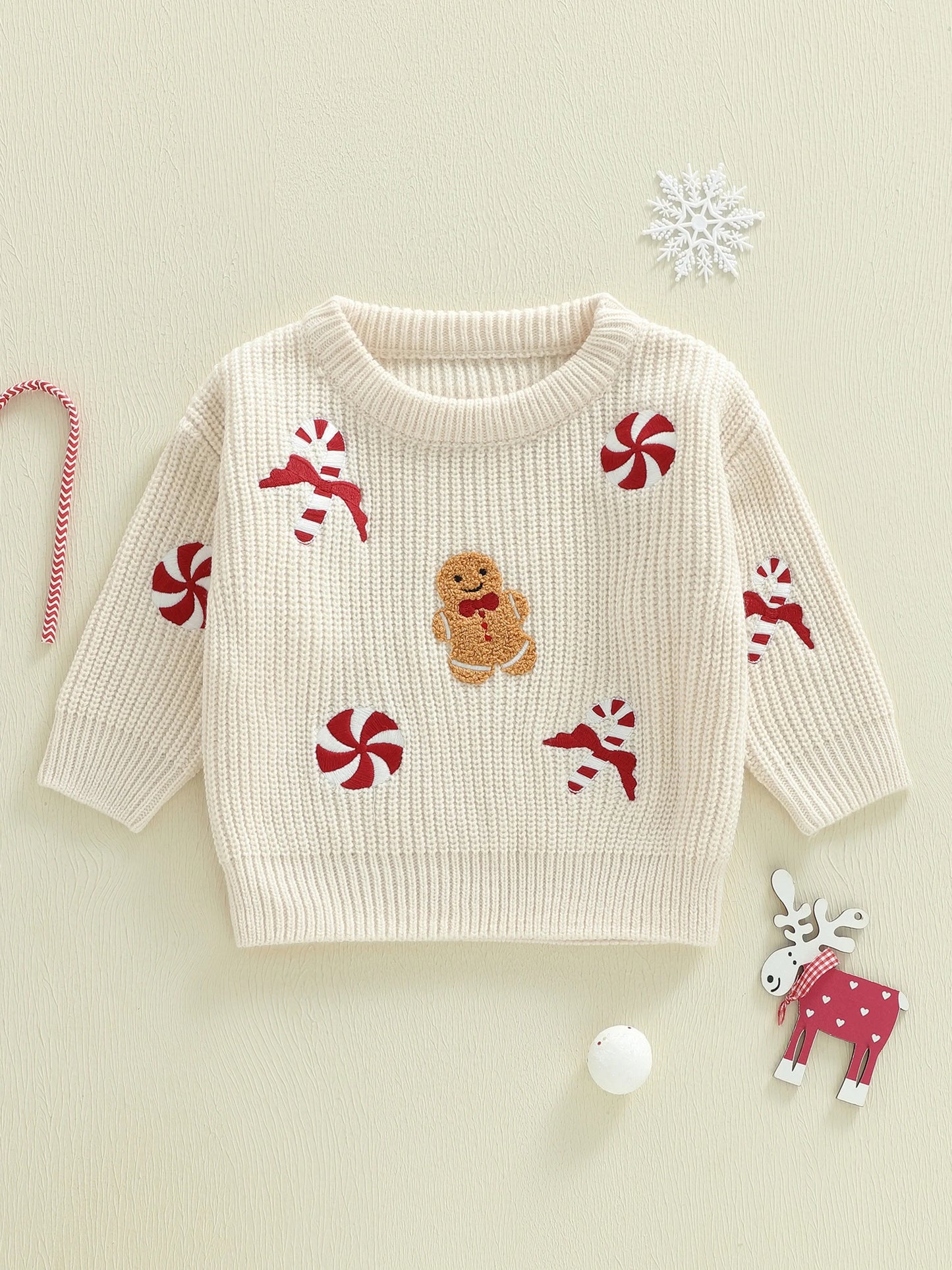 Gingerbread Knit Pullover Sweater for Babies & Toddlers