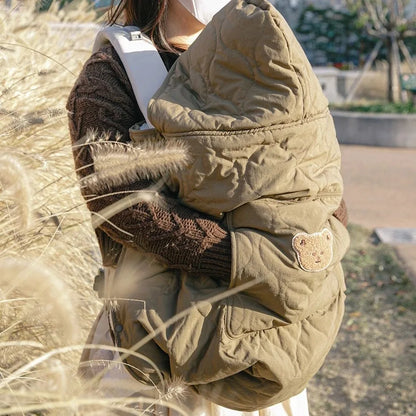 Cozy Hooded Baby Stroller Blanket & Carrier Cover – Quilted Swaddle Wrap for Newborns (Autumn–Winter)