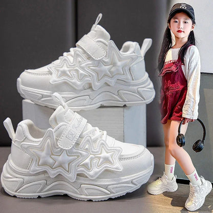 Layered Star Chunky Hook-and-Loop Sneakers for Kids