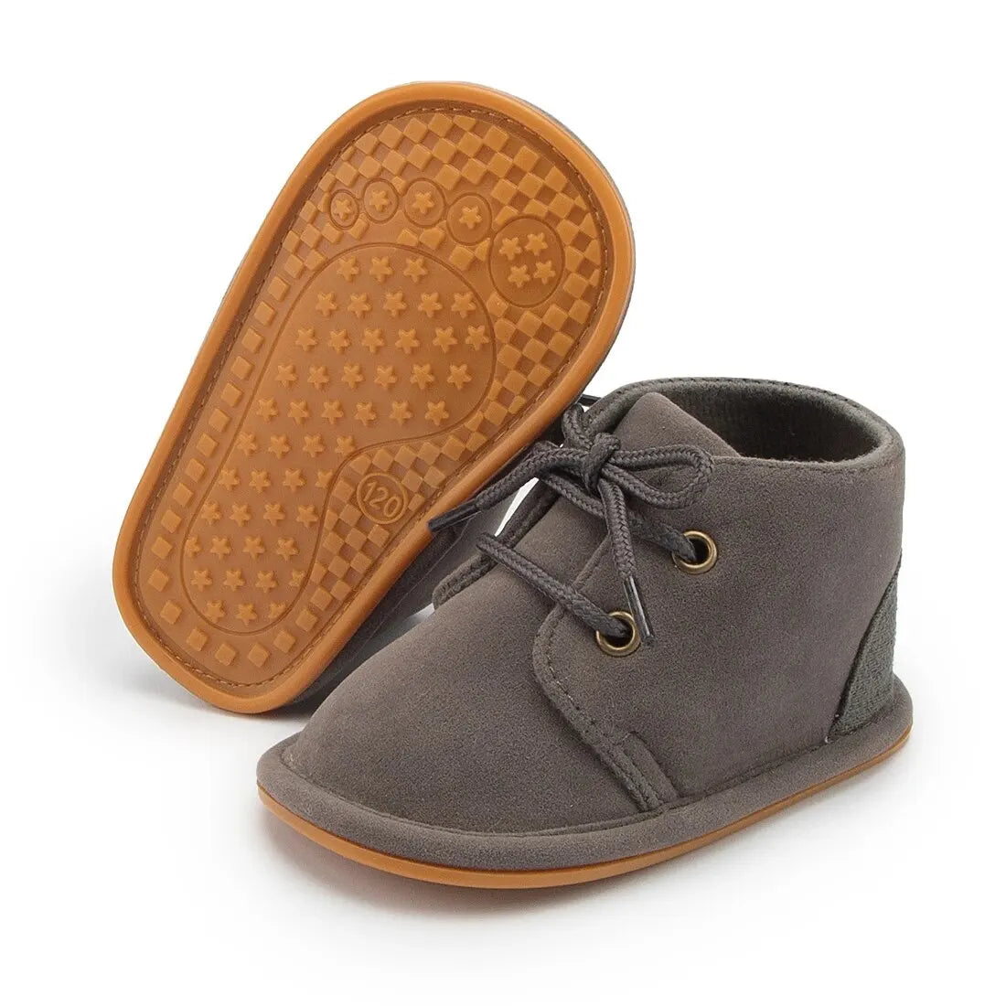 Suede-Look Lace-Up Baby Ankle Boots