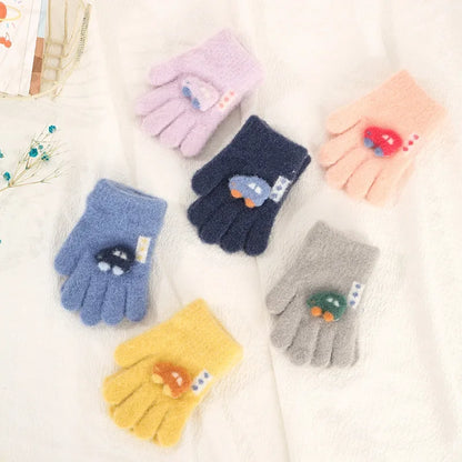 Soft Cartoon Winter Gloves for Toddlers (Ages 1–3)