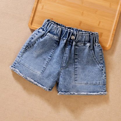 Daisy Patch Pocket Denim Shorts for Girls