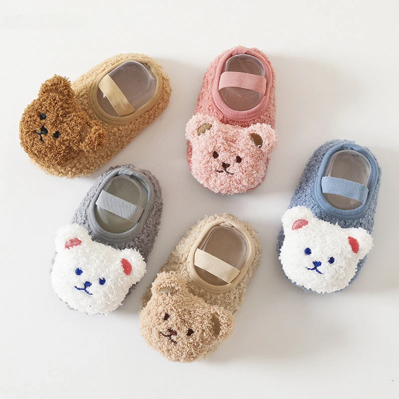 Plush Bear Baby First Walker Shoes – Soft, Non-Slip & Cozy (0–18 Months)