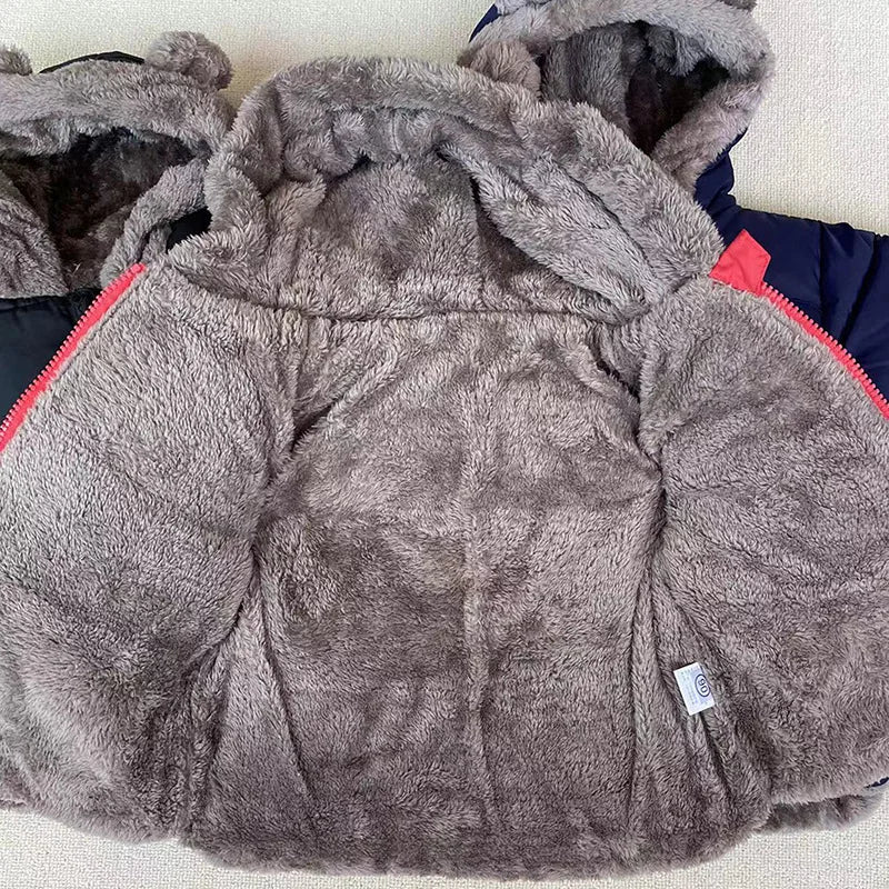 Bear-Ear Plush-Lined Kids’ Puffer Jacket