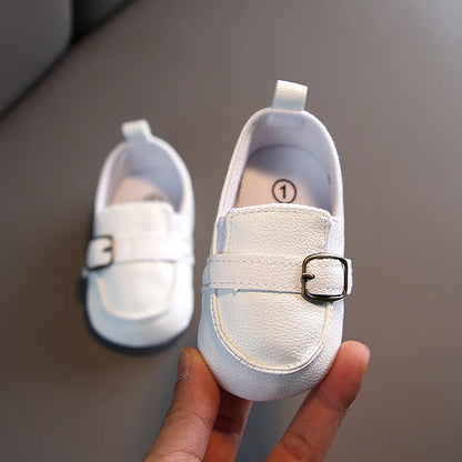 Contrast-Stitch Baby Loafers & Canvas Sneakers with Soft Soles