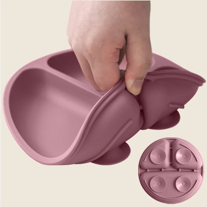 Three-Compartment Silicone Baby & Toddler Divided Plate
