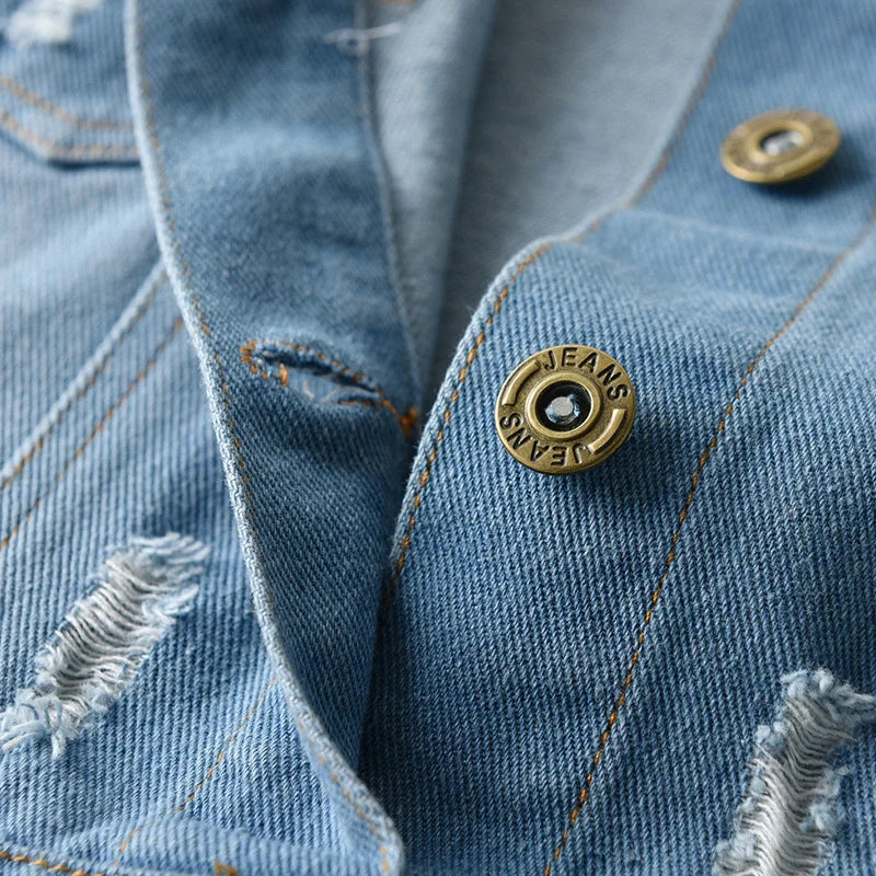 Hooded Button-Front Denim Jacket – Kids Denim Coat