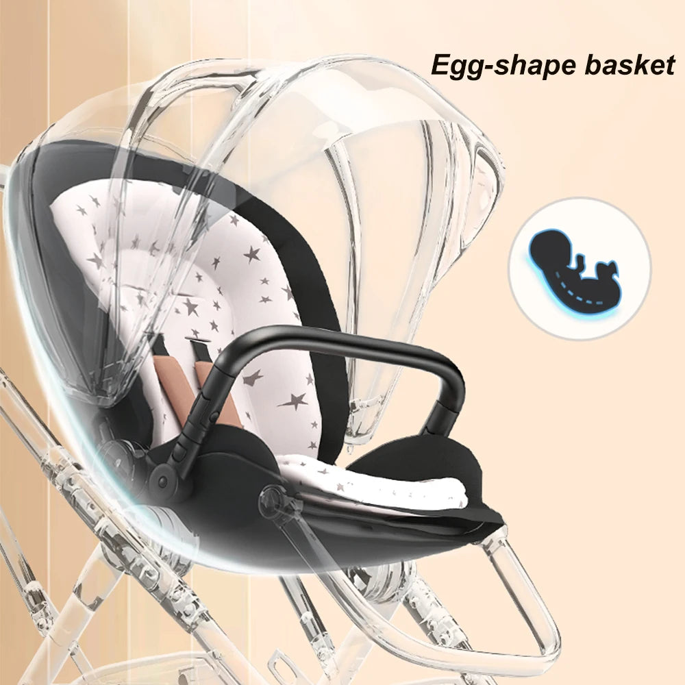 High Landscape Convertible Stroller with Reversible Seat – All-Terrain Wheels & 3-Position Recline