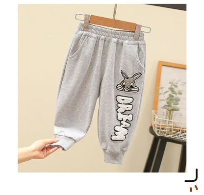 Cartoon Bunny Sweatshirt & Jogger Set for Kids – Cozy 2-Piece Outfit (Ages 2–7)