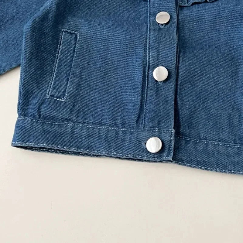Baby Girls Ruffle Denim Jacket – Sweet Princess Style (1–6 Years)