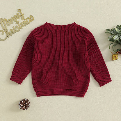 Kids Knit Sweater with 3D Beanie Detail – Cozy Crewneck Pullover (0 - 5 Years)