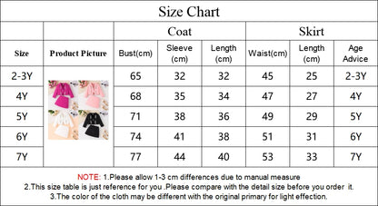 3D Rose Girls’ Blazer & Pleated Skirt Set