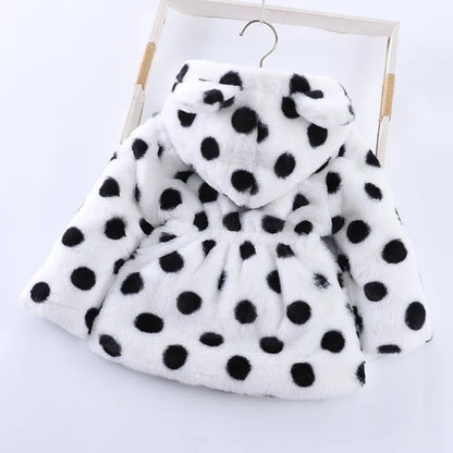 Baby Girls Sherpa Hooded Winter Coat with Pockets – Soft Plush Zip-Up Jacket