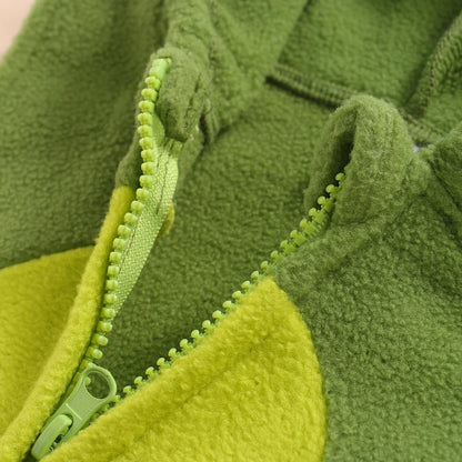Avocado Hooded Fleece Romper & Striped Stockings Set
