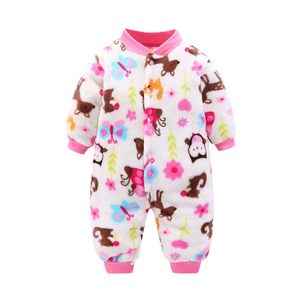 Plush Printed Fleece Romper for Babies