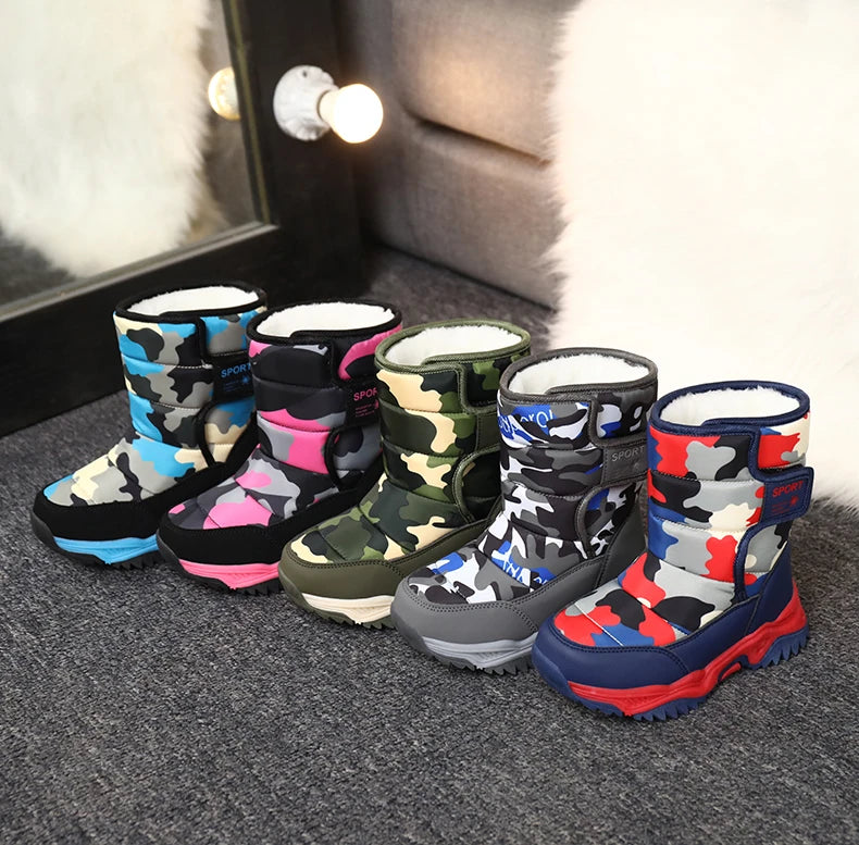 Waterproof Snow Boots for Kids – Plush-Lined Winter Boots with Non-Slip Sole (Toddlers & Youth)