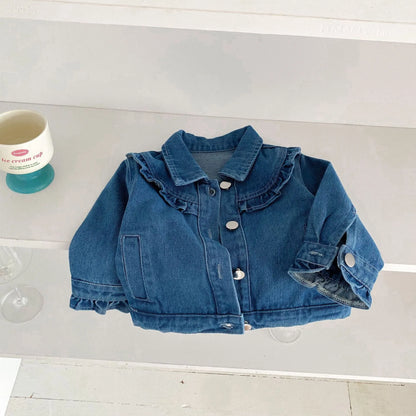 Baby Girls Ruffle Denim Jacket – Sweet Princess Style (1–6 Years)