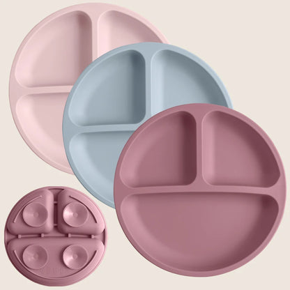 Three-Compartment Silicone Baby & Toddler Divided Plate