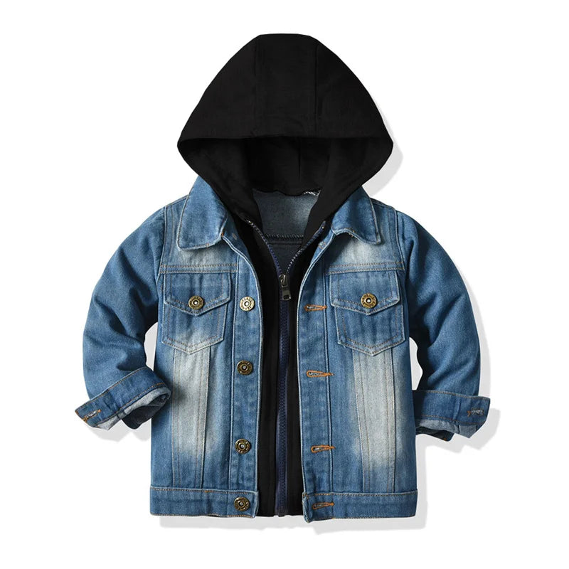 Hooded Button-Front Denim Jacket – Kids Denim Coat