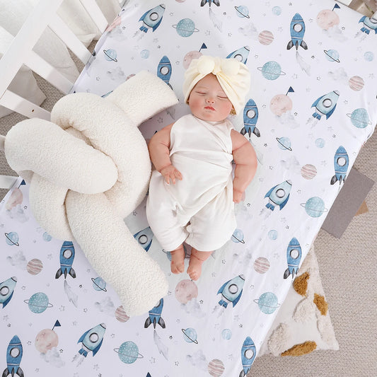 Woodland Adventure & Teddy Bear Print Fitted Crib Sheet