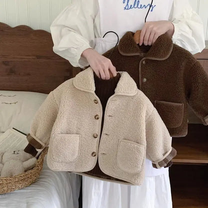 Cozy Teddy Fleece Button-Up Jacket for Kids