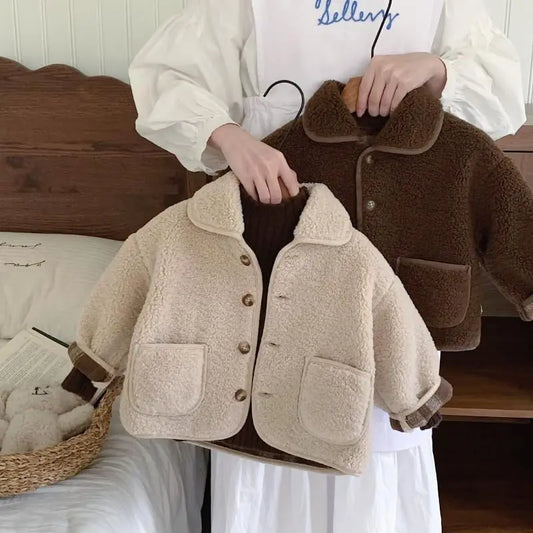 Cozy Teddy Fleece Button-Up Jacket for Kids