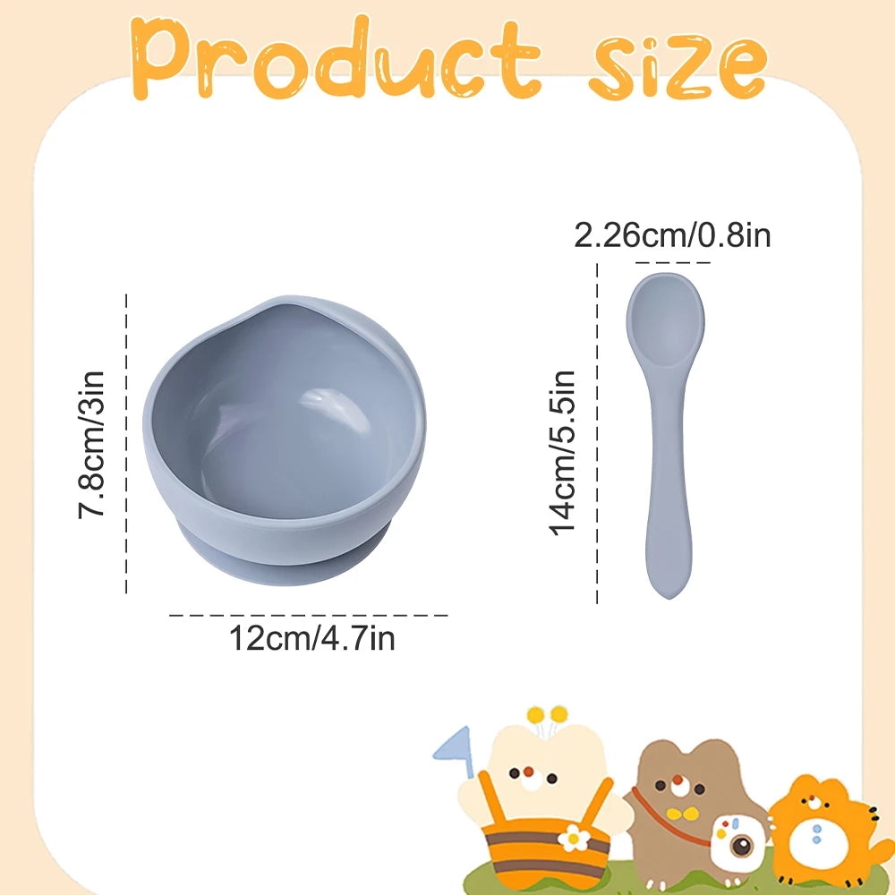 Suction Silicone Baby Bowl & Spoon Set